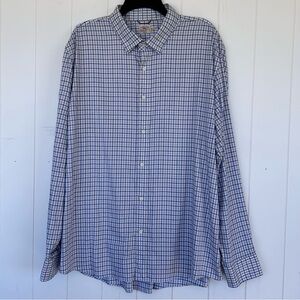 Faherty Men’s Button Down Shirt Long‎ Sleeves Check Pattern Size XXL
